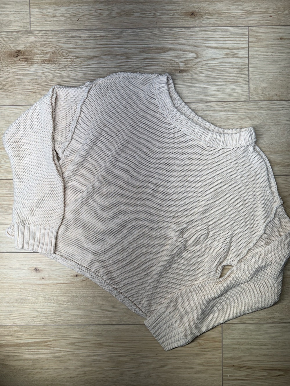 american eagle cream cotton sweater
